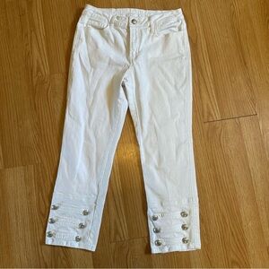 Hydraulic size 6 nolita curvy slim straight leg white cotton nautical jeans